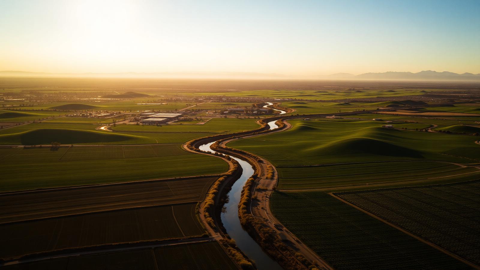 California Central Valley at sunset